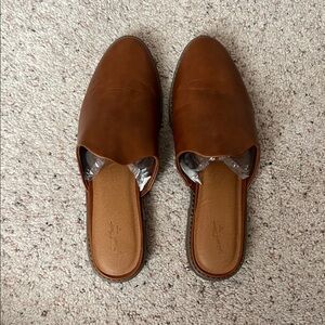 Brown Leather Women's Mules